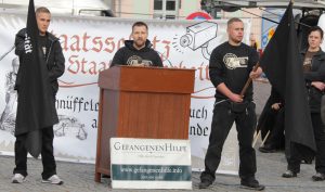 Maik Eminger bei der Neonazi-Kundgebung am 25. Oktober 2014 in Brandenburg/Havel