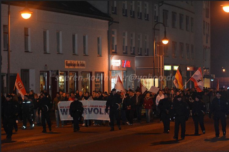 Rechte Demonstration in Oranienburg. Bild: Sören Kohlhuber